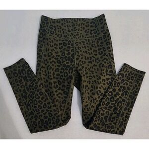 GAPFit Small Leggings Womens Compression Animal print Elastic Waist Brown Black